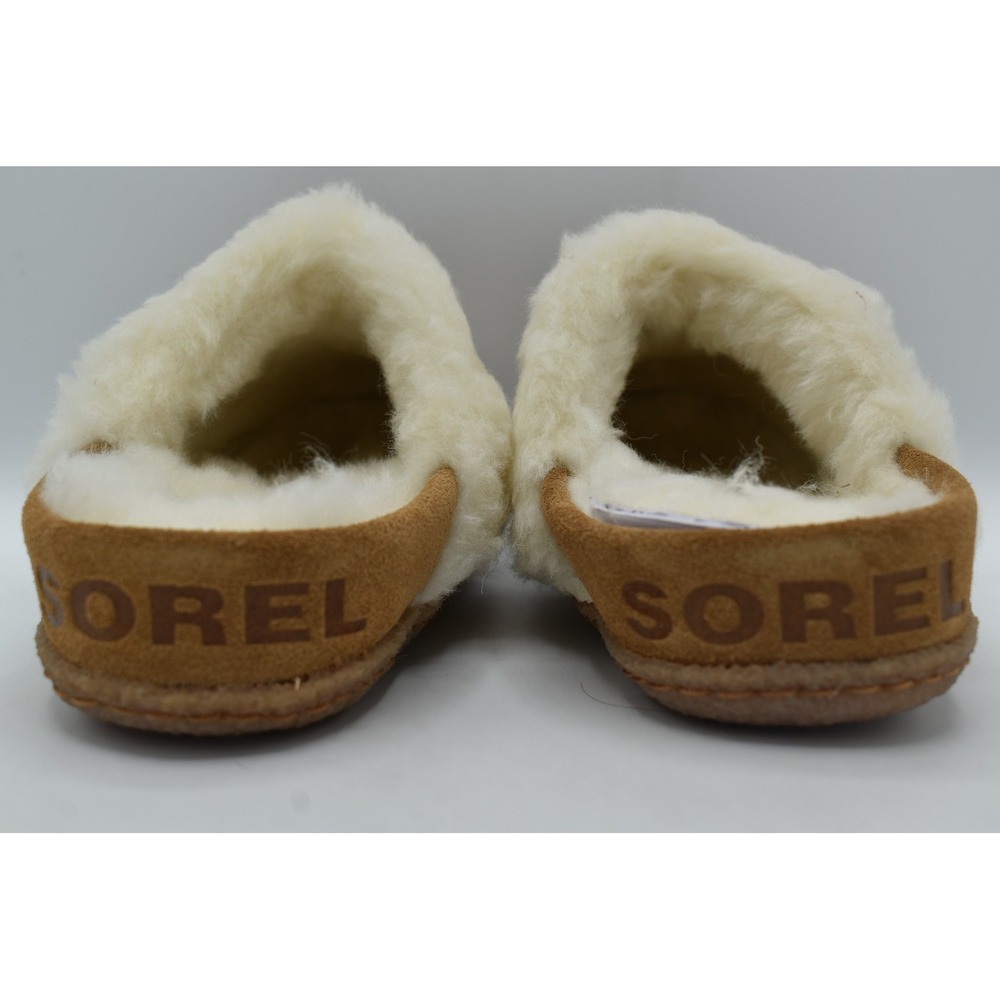 Sorel Women 8 Nakiska II Brown Suede Faux Shearling Lined Slides Slippers Shoes - Picture 5 of 12